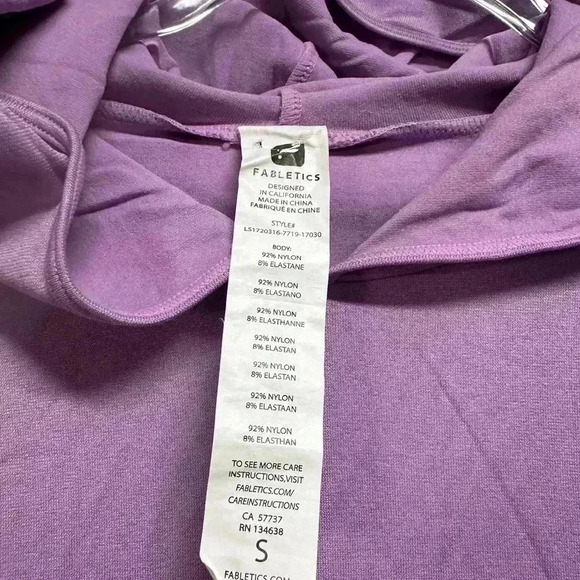 Fabletics Purple Cowl Neck Long Sleeve Sweatshirt - Picture 3 of 3